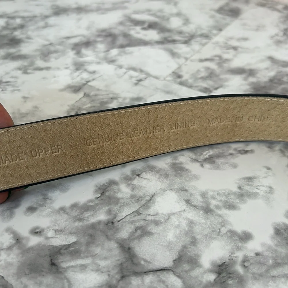 White House Black market leather XS adjustable cobalt blue belt
